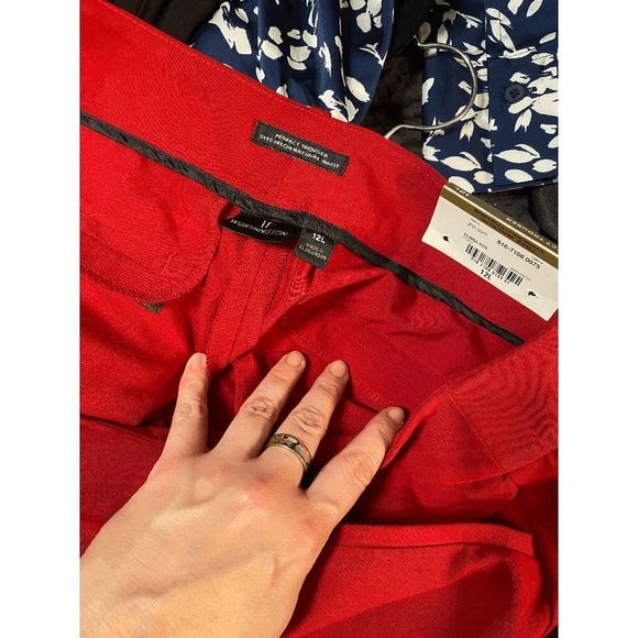 Worthington Perfect Trouser Red Pants, Size 12 L, NWT Pants - Picture 6 of 6